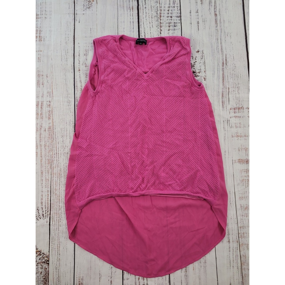 The Limited Hot Pink Sleeveless Hi Low Sweater Knit Top Women's M